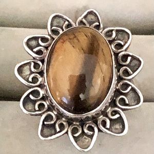 Tiger Eye silver 925 ring size 11
